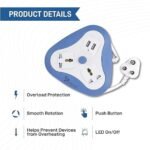 2 Way Power Strip with 2 USB 1.5 Meter Long (White, Blue)  One Extension Board - Image 3