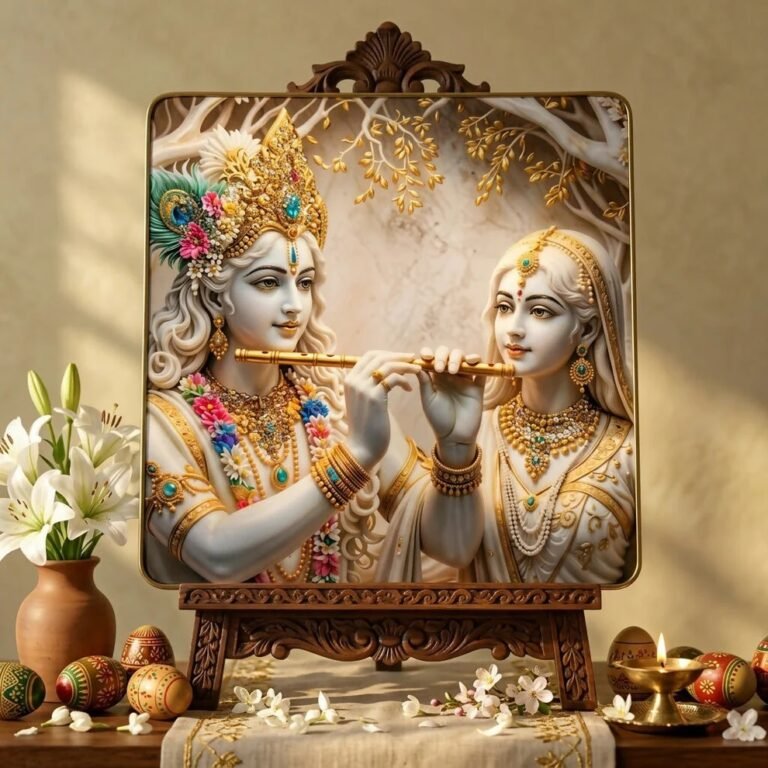 3D Radha Krishna Wall Art