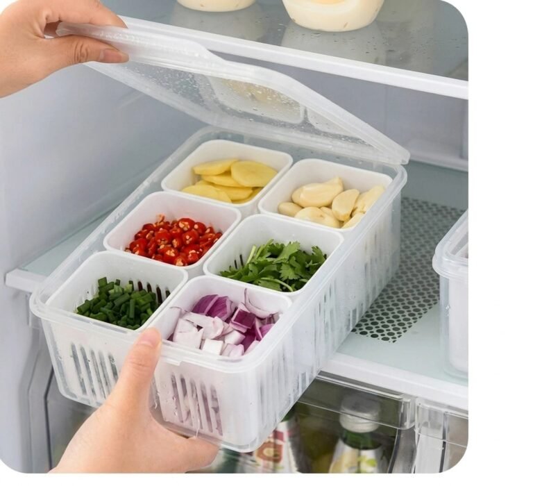 6-in-1 Grid Fridge Storage Containers Fridge