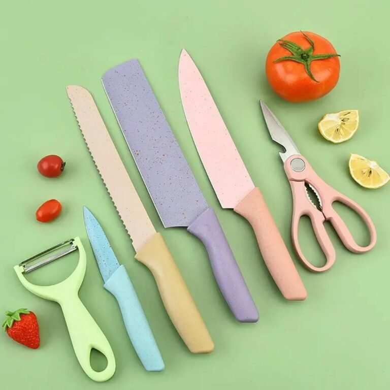 Kitchen Knife Set Pink