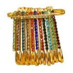 Multicolor Stone Saree Pin