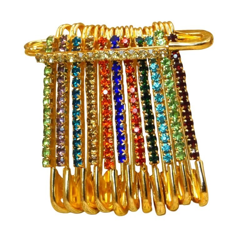 Multicolor Stone Saree Pin