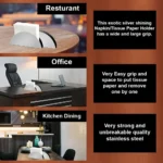 Stainless Steel Napkin Holder – Sleek Half-Moon Design - Image 2