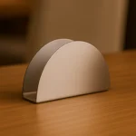 Stainless Steel Napkin Holder – Sleek Half-Moon Design - Image 4